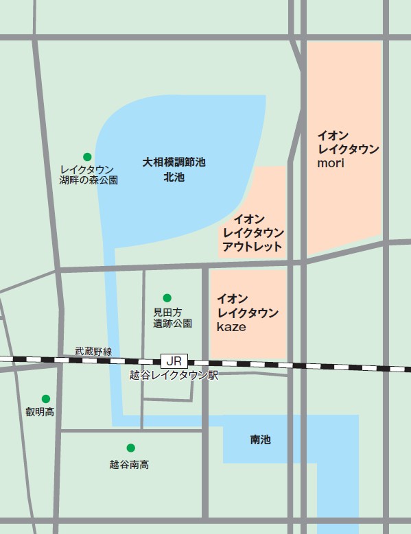 図１．越谷レイクタウン商業施設配置図